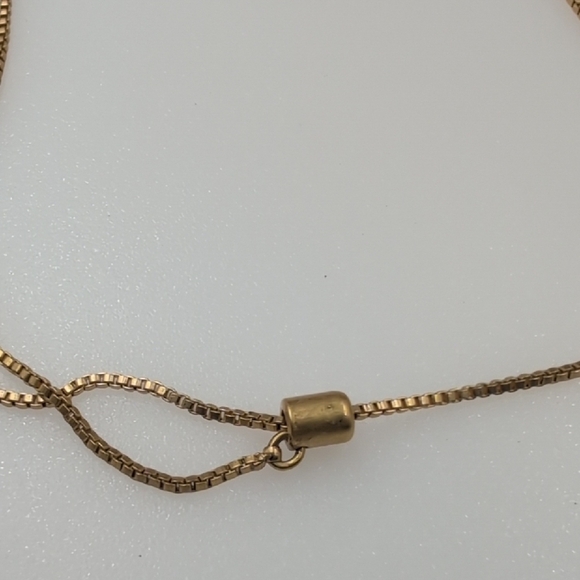 Madewell Gold and Slate Like Stone Geometric Adjustable Length Necklace - Picture 5 of 7